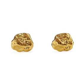 UELSTA Whisper of the Earth Mini Studs Earrings For Women18K Gold / White Gold Real-Gold-Plated Brass 925 Silver Posts Concave-convex Texture Sustainable Jewelry