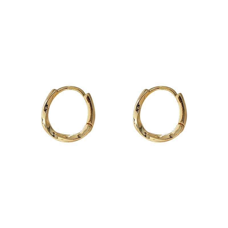 UELSTA Twisted Hoop Earrings for Women Sustainable 14K Gold Plated Recycled Brass Hypoallergenic 925 Sterling Silver Posts PVD Coated Minimalist & Textured 14mm