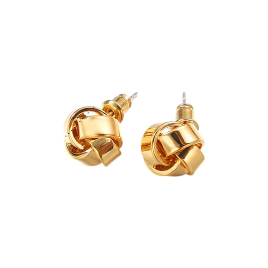 UELSTA Eternal Knot Stud Earrings for Women 18K Gold 18K White Gold Real-Gold-Plated Recycled Brass 925 Silver Posts PVD Coated Timeless & Versatile Sustainable Jewelry
