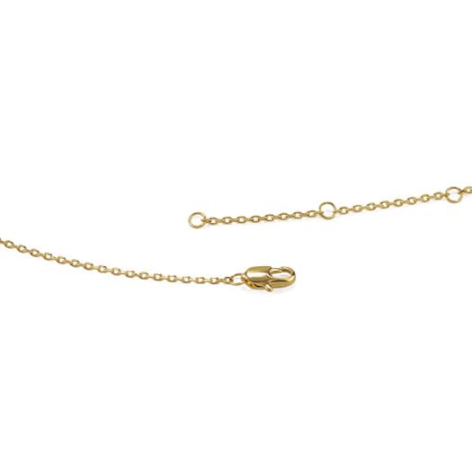 UELSTA Delicate Pearl & Chain Necklace for Women Sustainable 18K Gold Plated Recycled Brass Ethically Sourced Natural 3mm Pearl Minimalist & Timeless 36+5cm