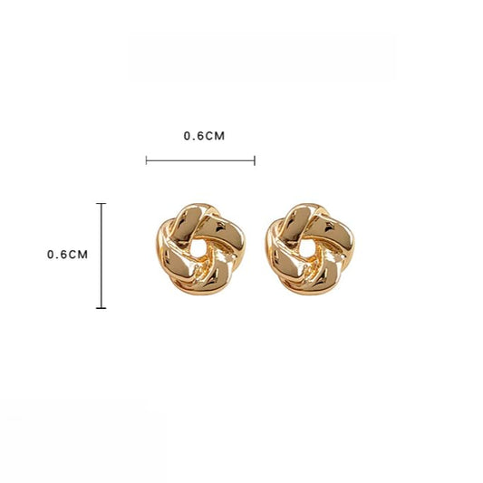UELSTA Compact Knot Stud Earrings for Women Sustainable 14K Gold Plated Recycled Brass Hypoallergenic 925 Sterling Silver Posts PVD Coated Minimalist & Symbolic 6x6mm