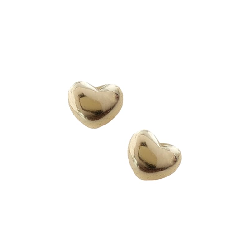 UELSTA Mini Heart Stud Earrings for Women Sustainable 14K Gold Plated Recycled Brass Hypoallergenic 925 Sterling Silver Posts PVD Coated Dainty & Timeless 7mm