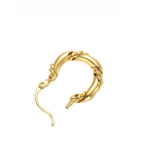 UELSTA Golden Horizon Twisted Creolen für Damen, schlichte und retro-modische Creolen, 18K vergoldet, 925er Silberstifte, Messing PVD-Beschichtung Ohrringe