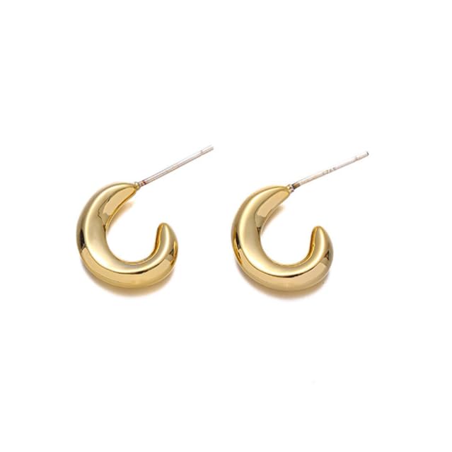 UELSTA Lunar Crescent Ohrstecker für Damen 18K Gold / Weißgold Echt-vergoldet Recyceltes Messing 925er Silberstifte PVD-Beschichtung Minimalistisch & Vielseitig Nachhaltiger Schmuck