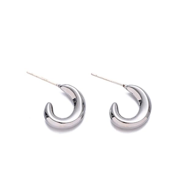 UELSTA Lunar Crescent Ohrstecker für Damen 18K Gold / Weißgold Echt-vergoldet Recyceltes Messing 925er Silberstifte PVD-Beschichtung Minimalistisch & Vielseitig Nachhaltiger Schmuck