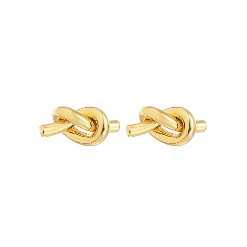 UELSTA Unity Knot Stud Earrings for Women 18K Gold / White Gold Real-Gold-Plated Recycled Brass with 925 Silver Posts PVD Coated Minimalist & Timeless Sustainable Jewelry