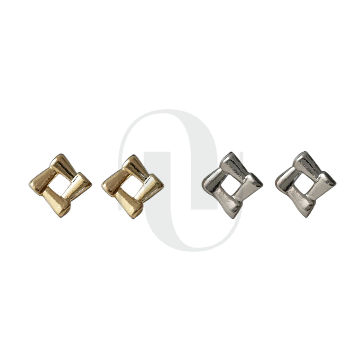 UELSTA Minimalistische geometrische Ohrstecker für Damen Nachhaltig 14K Gold / Weißgold Echtvergoldet Recyceltes Messing Hypoallergen 925er Sterlingsilber-Stifte PVD-beschichtet Zierlich & Modern 4mm