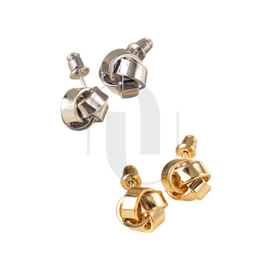 UELSTA Eternal Knot Stud Earrings for Women 18K Gold 18K White Gold Real-Gold-Plated Recycled Brass 925 Silver Posts PVD Coated Timeless & Versatile Sustainable Jewelry