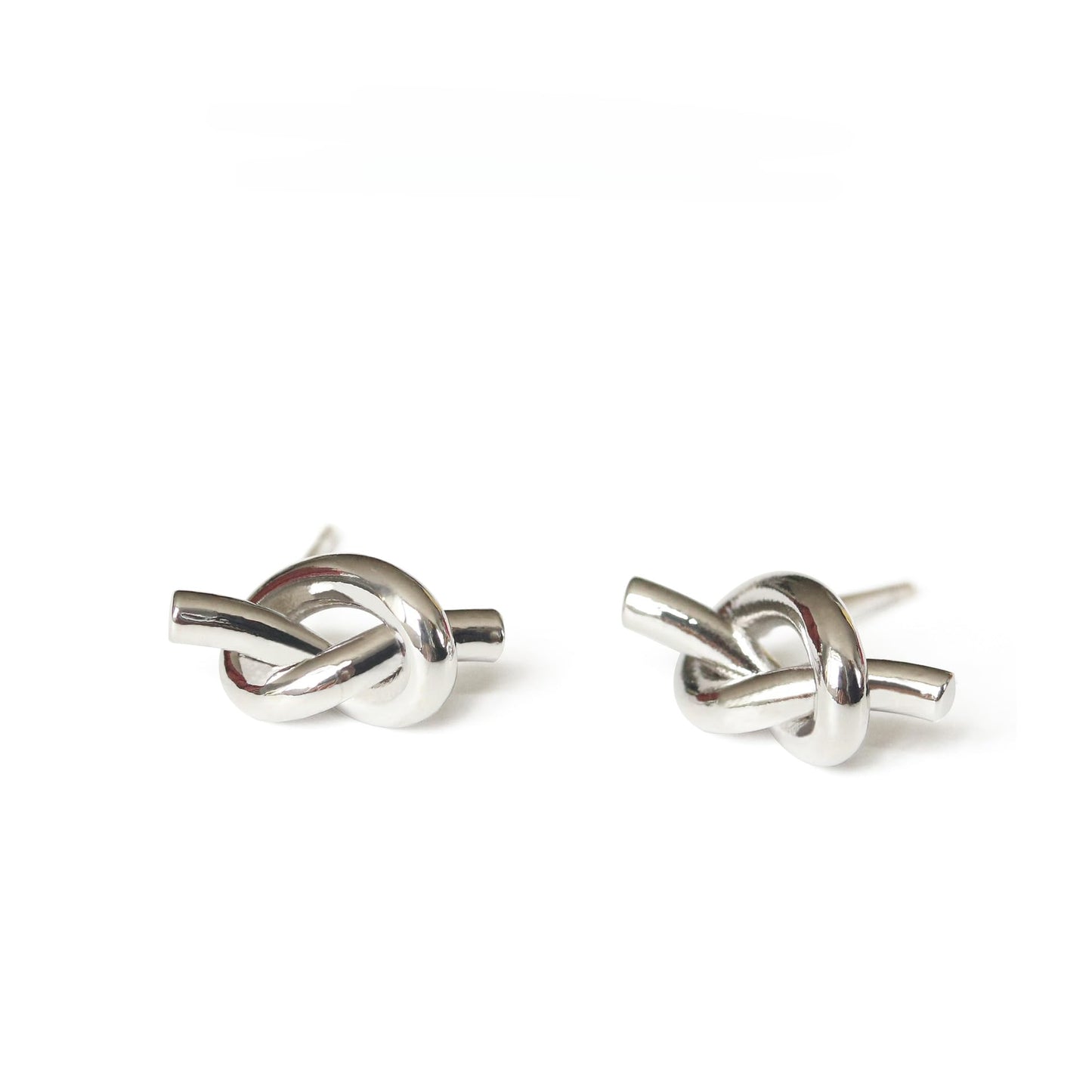 UELSTA Unity Knot Stud Earrings for Women 18K Gold / White Gold Real-Gold-Plated Recycled Brass with 925 Silver Posts PVD Coated Minimalist & Timeless Sustainable Jewelry