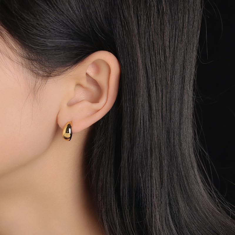 UELSTA Unregelmäßige C-Hoop Ohrringe für Damen Nachhaltig 18K Vergoldet Recyceltes Messing Hypoallergen 925 Sterling Silber Stifte PVD-Beschichtet Modern & Vielseitig