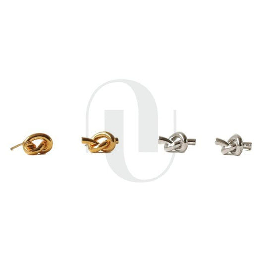 UELSTA Unity Knot Stud Earrings for Women 18K Gold / White Gold Real-Gold-Plated Recycled Brass with 925 Silver Posts PVD Coated Minimalist & Timeless Sustainable Jewelry