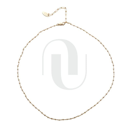 UELSTA Classic Satellite Chain Necklace for Women Sustainable 18K Gold Plated Recycled Brass PVD Coated Minimalist Layering Choker 41+6cm