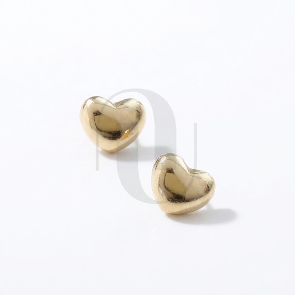 UELSTA Mini Heart Stud Earrings for Women Sustainable 14K Gold Plated Recycled Brass Hypoallergenic 925 Sterling Silver Posts PVD Coated Dainty & Timeless 7mm