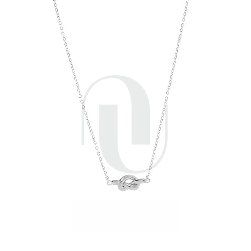 UELSTA Halskette mit verwobenem Knoten für Damen, nachhaltig, 18K vergoldet, recyceltes Messing, PVD-beschichtet, minimalistisch & symbolisch, 45+5cm