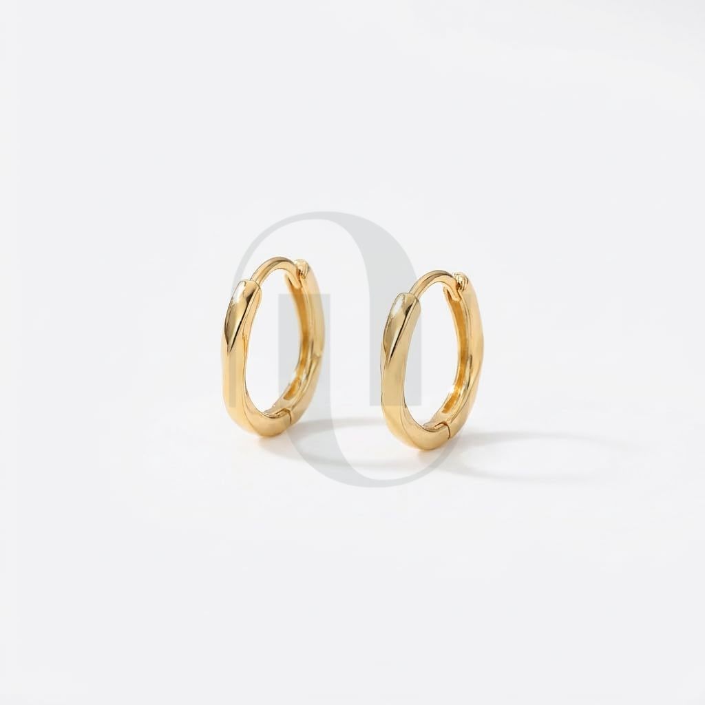 UELSTA Twisted Hoop Earrings for Women Sustainable 14K Gold Plated Recycled Brass Hypoallergenic 925 Sterling Silver Posts PVD Coated Minimalist & Textured 14mm