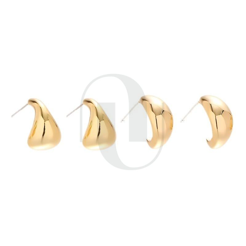 UELSTA Unregelmäßige C-Hoop Ohrringe für Damen Nachhaltig 18K Vergoldet Recyceltes Messing Hypoallergen 925 Sterling Silber Stifte PVD-Beschichtet Modern & Vielseitig